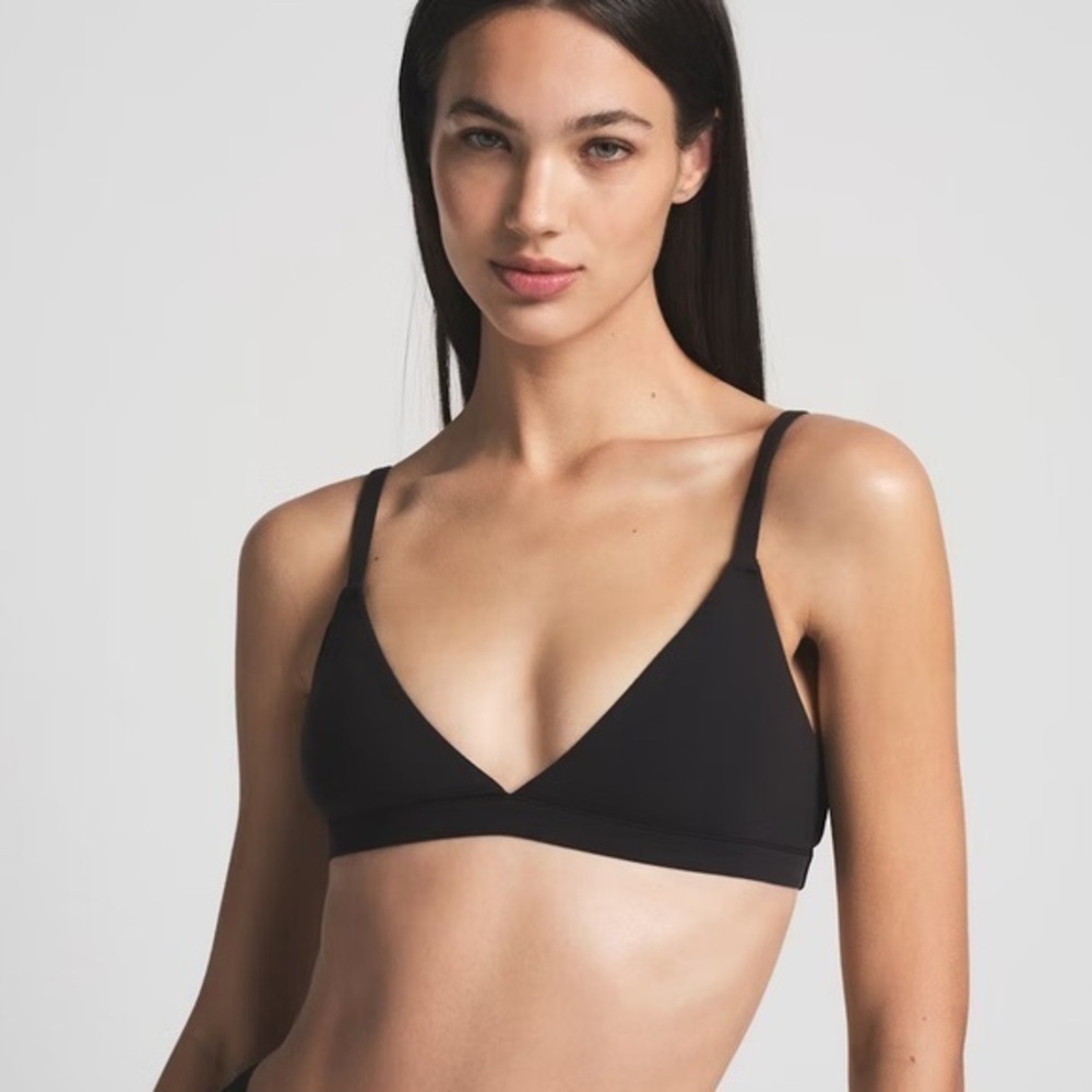 SKIMS cotton jersey triangle bralette plus size nwt soot
